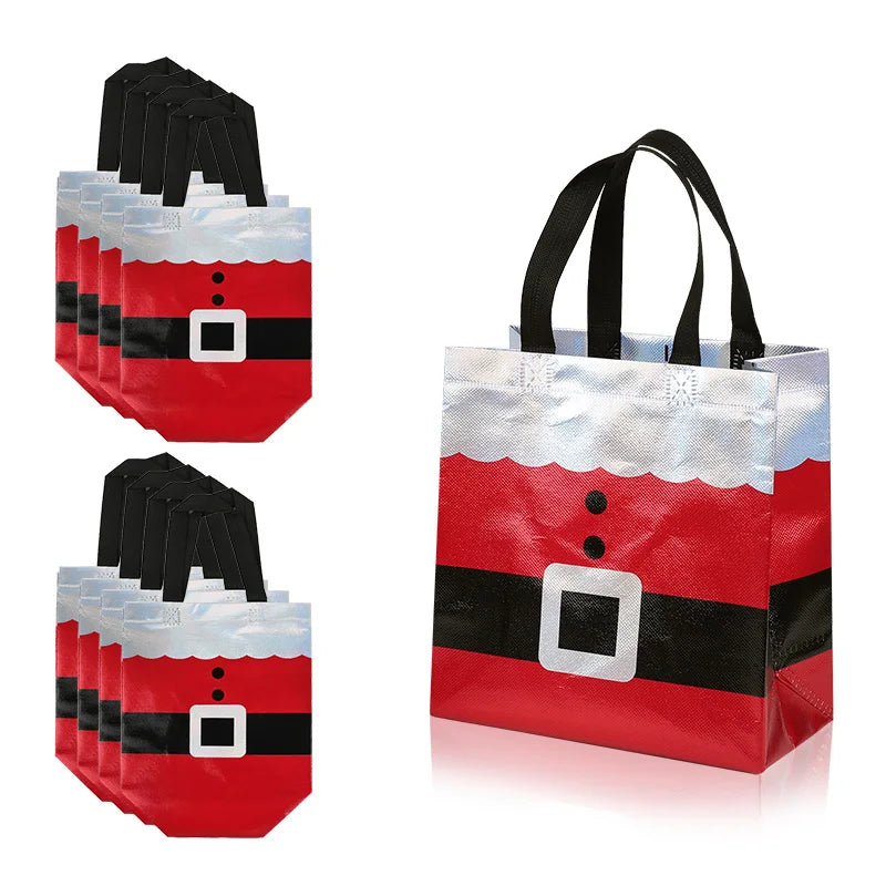 5-20Pcs Santa Claus Non-Woven Christmas Gift Bags with Handle Christmas Gift Bags Babs