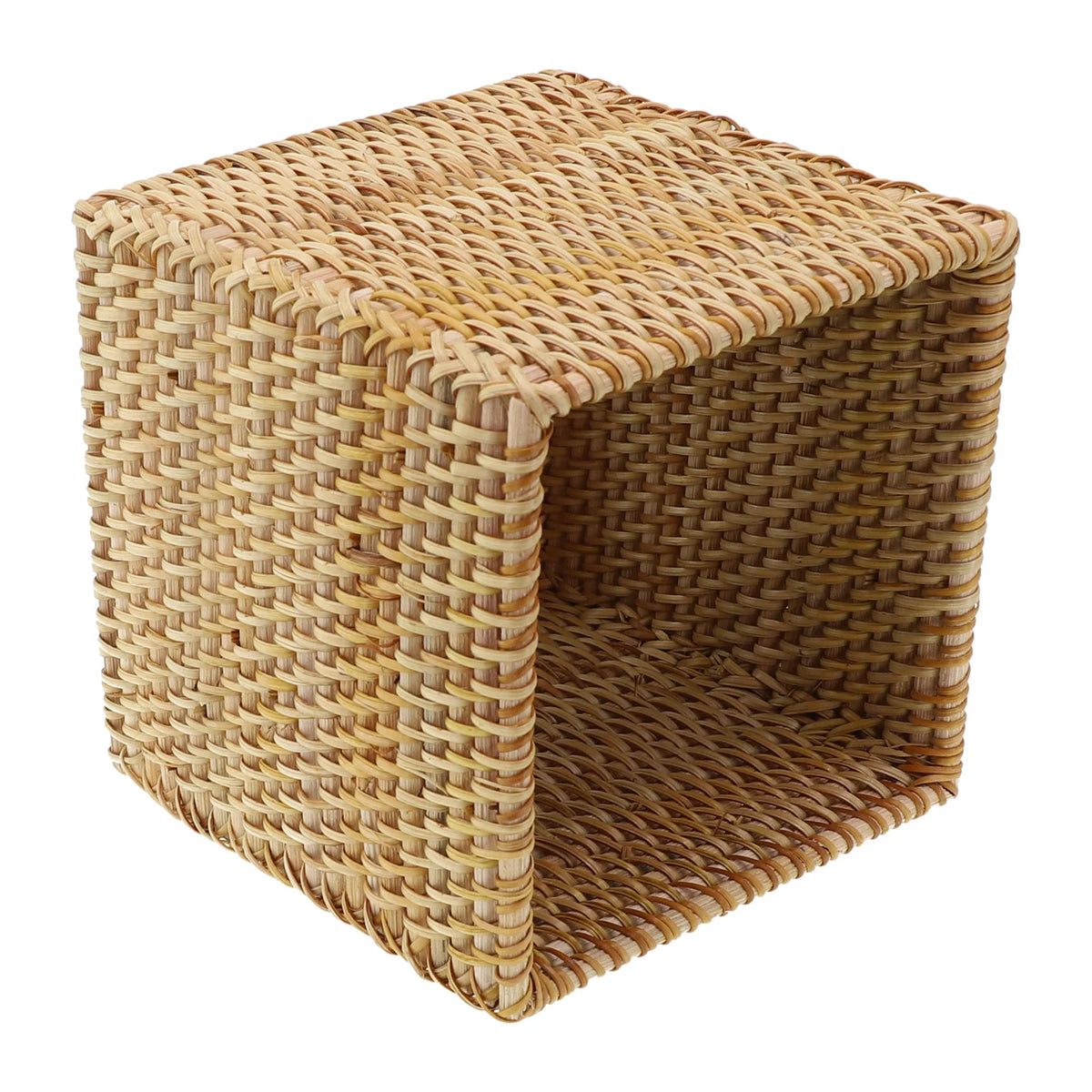 Square Rattan Tissue Box Cover – Hand-Woven Wicker, 5.7 In Rattan Tissue Cover Babs
