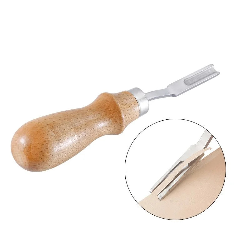French Style Leather Edge Beveler – Wood Handle Skiving Tool Leather Craft Tool Babs