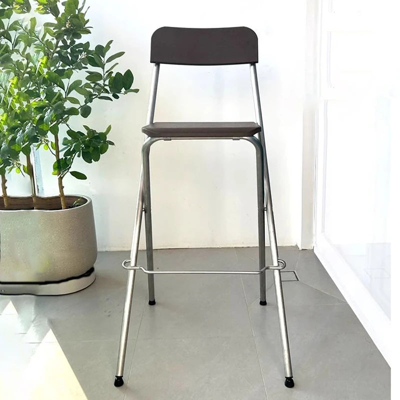 Oeny Folding Bar Stool – Minimalist Stainless Steel High Chair Folding Bar Stool Babs