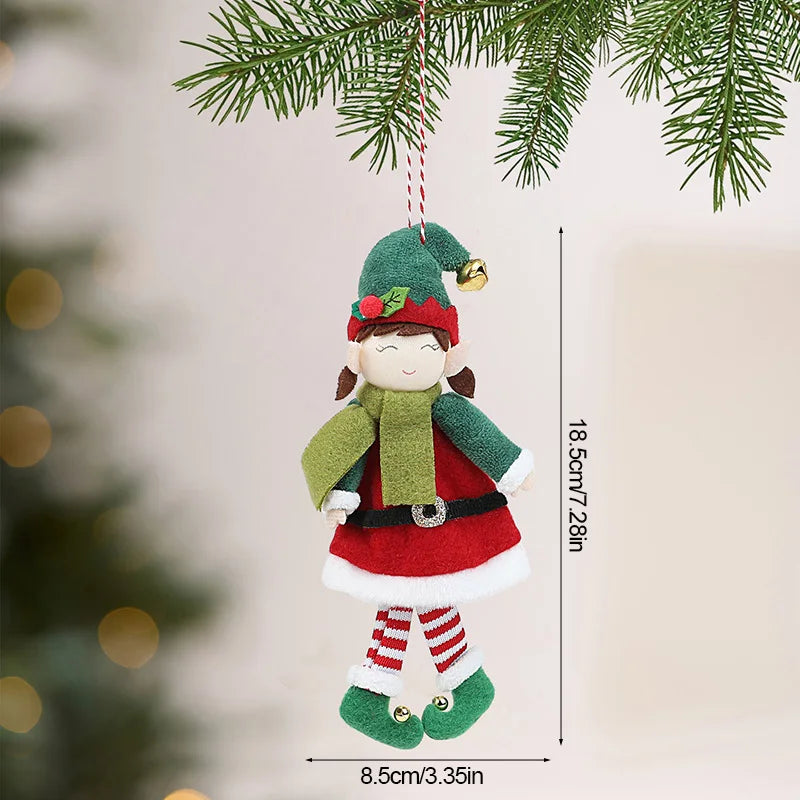 Christmas Elf Plush Doll Hanging Ornament – Xmas Tree Pendant Christmas Plush Ornament Babs B