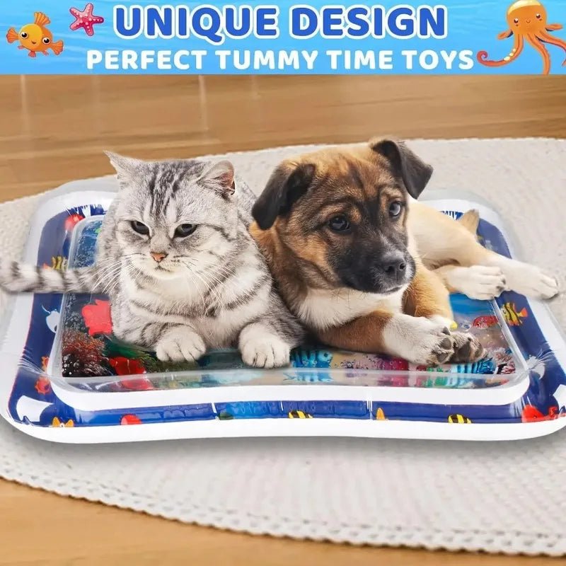 Inflatable Water Play Mat for Cats, Dogs & Babies | PVC Sensory Pet Water Play Mat Babs