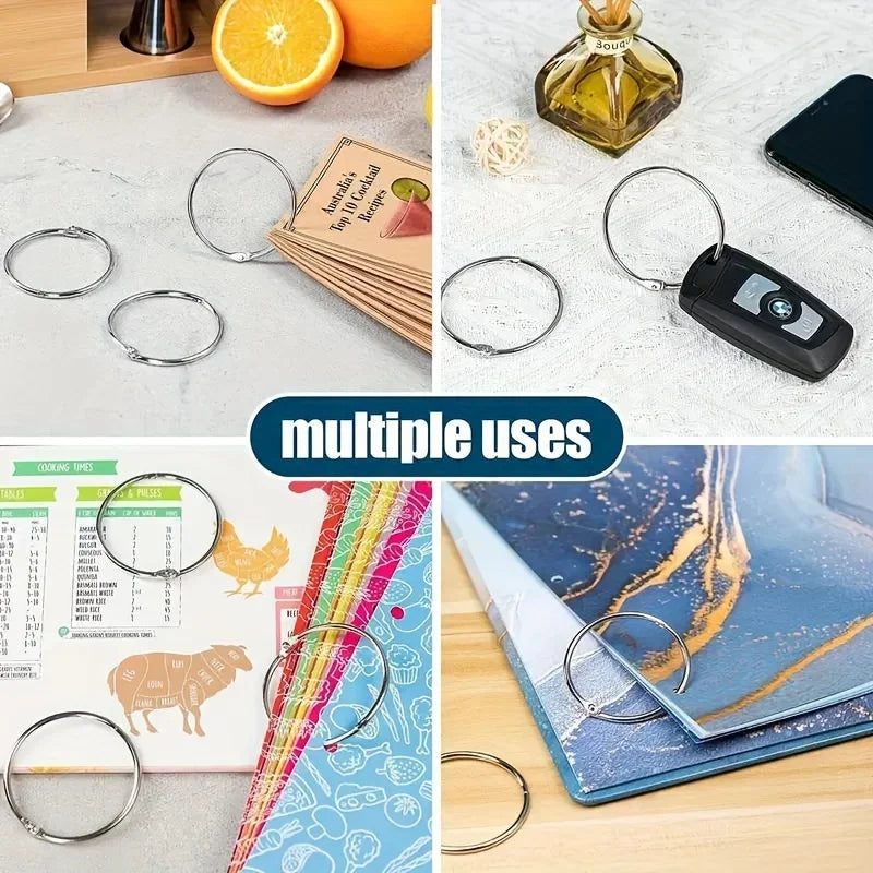 15-Pack Metal Binder Rings – Loose Leaf, Key & Index Cards Metal Binder Rings Babs