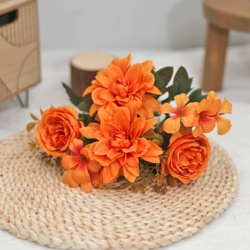 Artificial Silk Dahlia Rose Daisy Flowers – Wedding & Home Decor Artificial Silk Flowers Babs