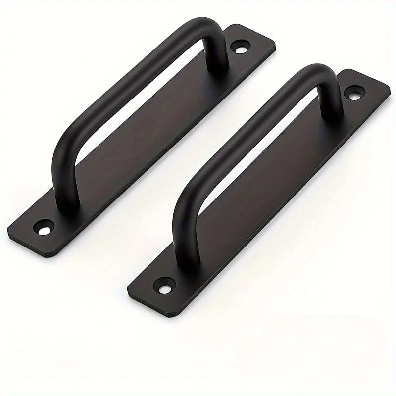 2pcs Black Aluminum Barn Door Handles – Sliding Door Pull Set Door Pull Handles Babs