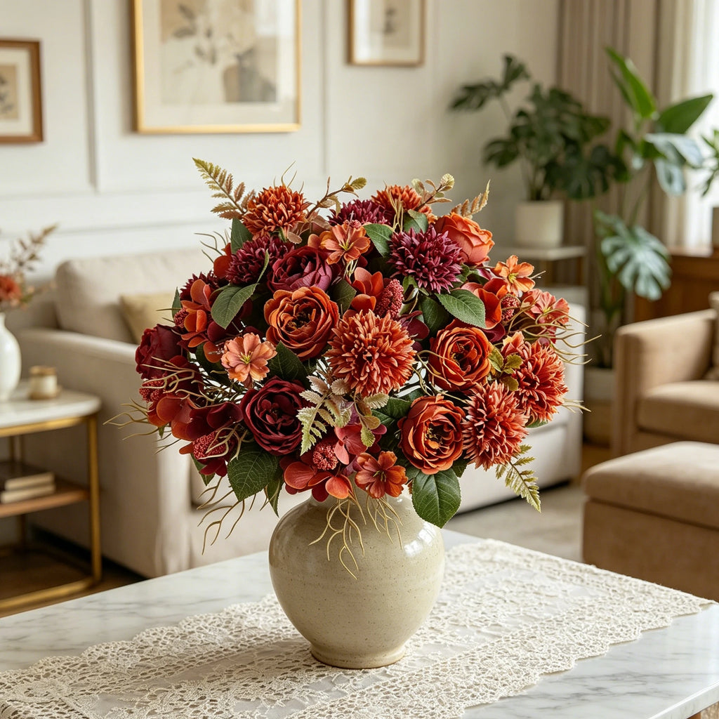 Artificial Silk Peony Rose Bouquet – Wedding & Home Decor Artificial Flower Bouquet Babs