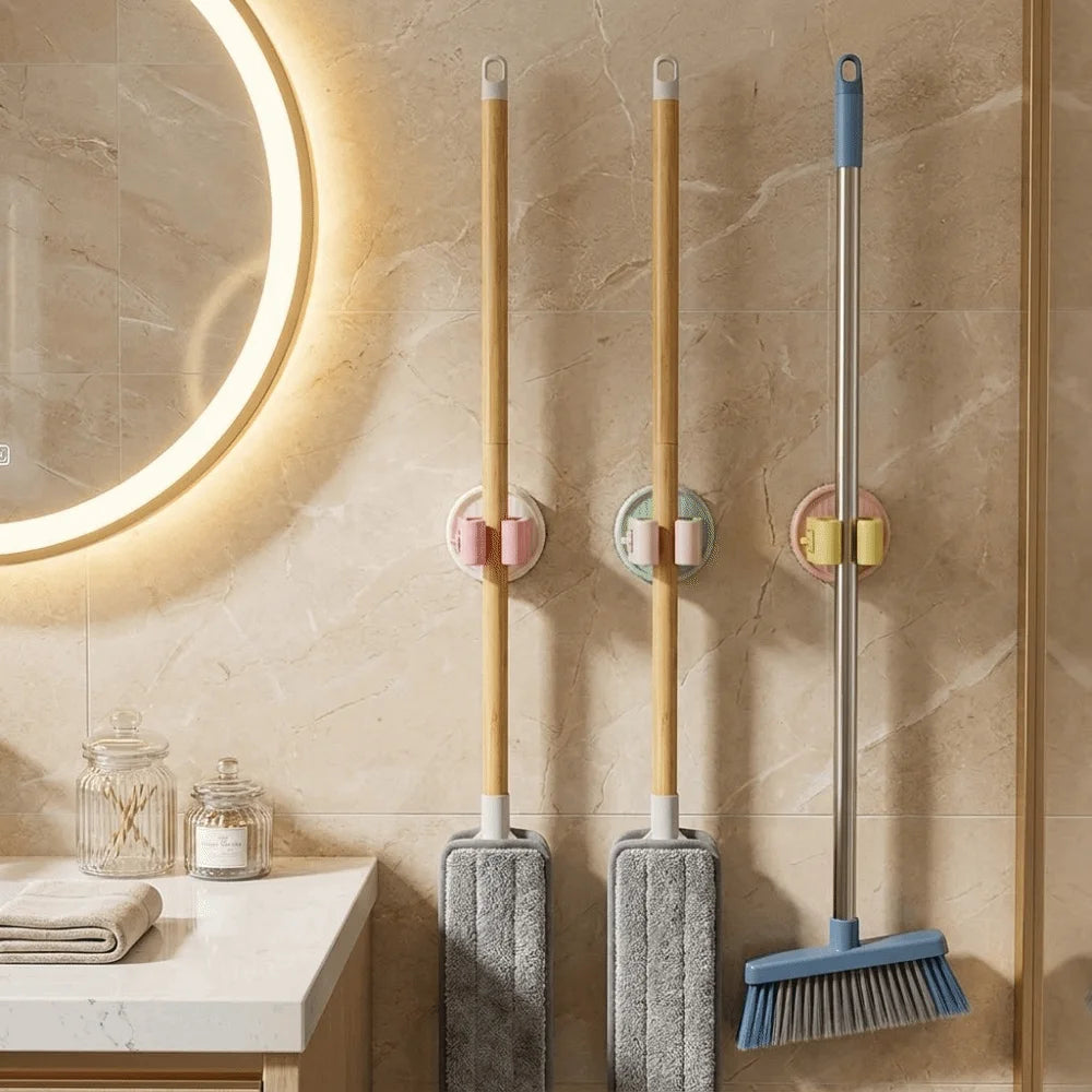 3-Pack Suction Cup Mop & Broom Wall Holder Storage Rack Wall Storage Rack Babs