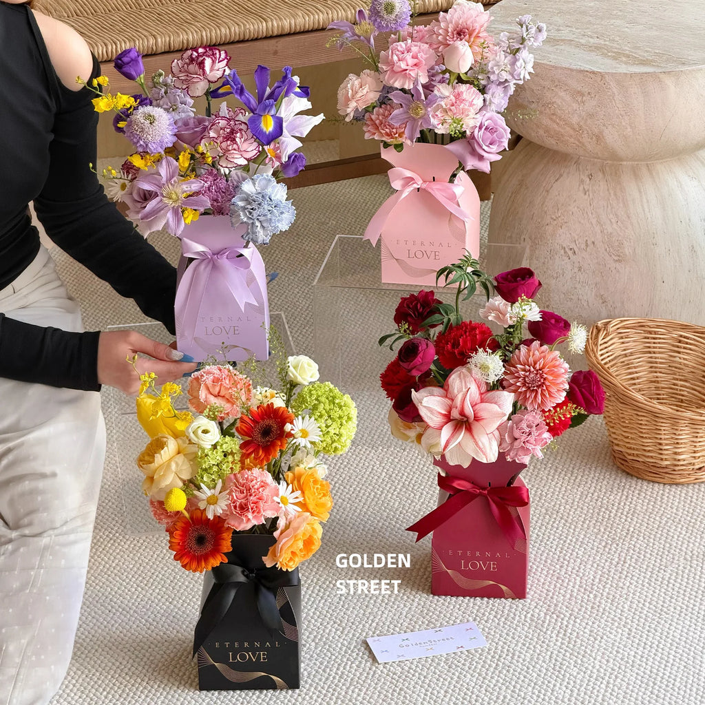 Flower Bouquet Gift Box – Floral Handbag Basket & Wrap Flower Gift Box Babs