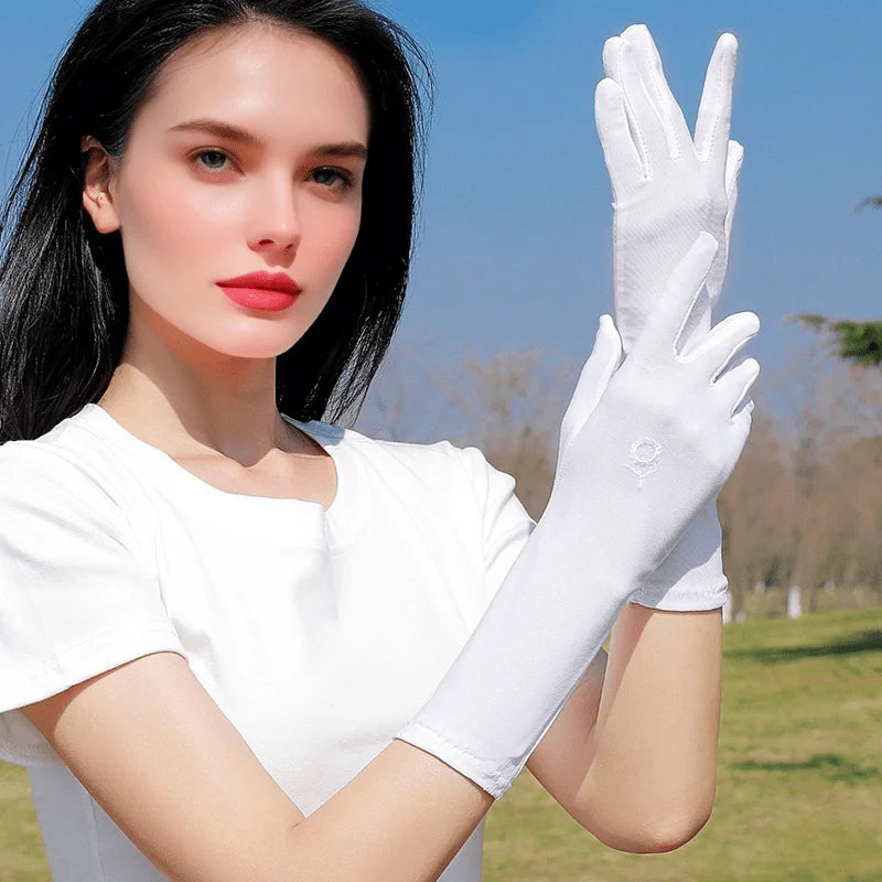 2 Pairs Women's Long Sun Protection Gloves – Breathable, Driving Sun Protection Gloves Babs