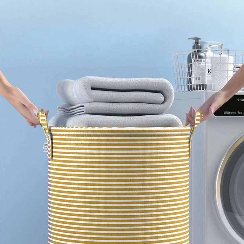 Collapsible Tall Laundry Basket with Handles – Large Round Hamper Laundry Hamper Basket Babs