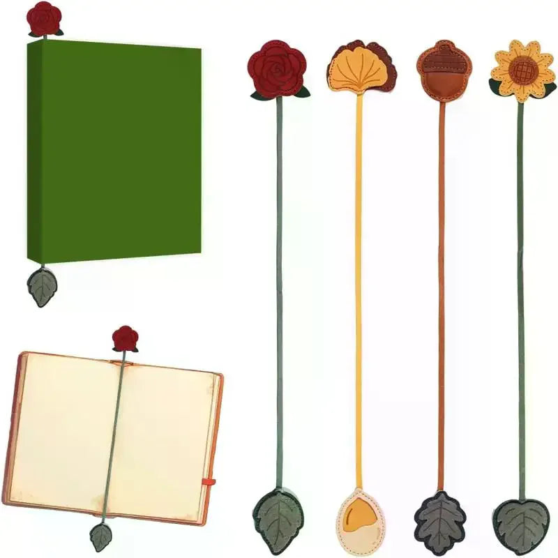 Faux Leather Floral Bookmark with Tassel – Page Marker Gift Decorative Bookmark Babs
