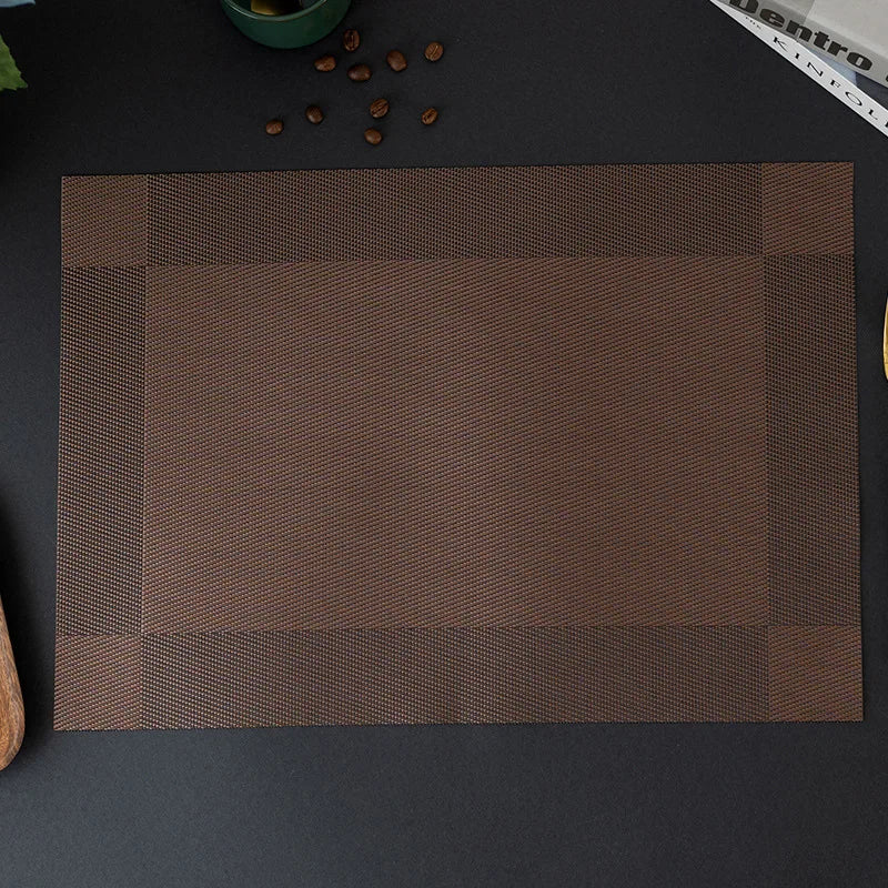 Washable PVC Woven Placemats – Durable Vinyl Dining Table Mats Vinyl Table Placemats Babs Style 12 30X45CM