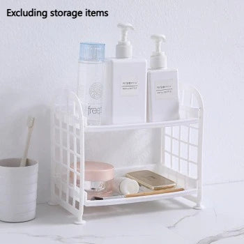 Multi-Tier Desktop Storage Shelf Organizer – Home & Office Desktop Storage Shelf Babs white
