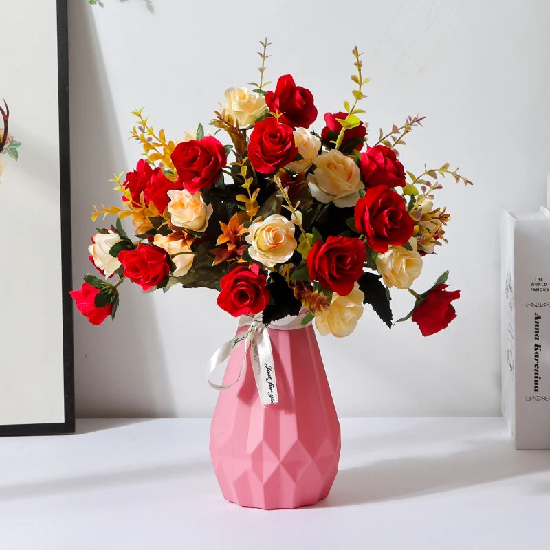 Silk Rose Artificial Flower Bouquet – Wedding & Home Décor Artificial Flower Bouquet Babs