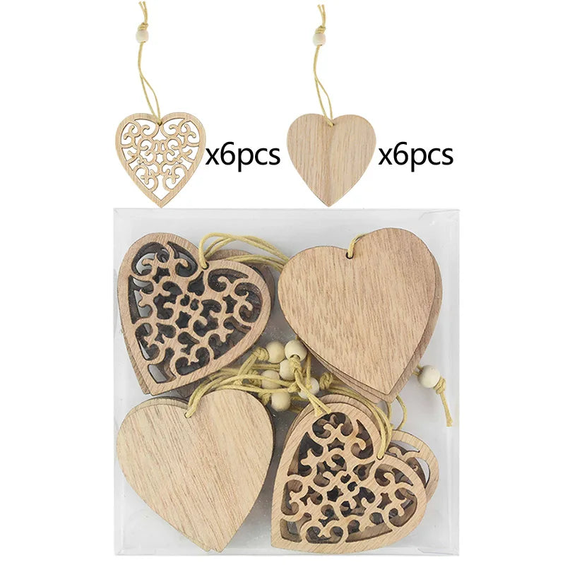 12 Christmas Wooden Ornaments – DIY Xmas Tree Pendants Christmas Wood Ornaments Babs Style5