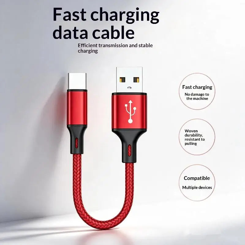 0.25M USB-A to USB-C Nylon Braided 3A Fast Charging Cable USB Charging Cable Babs