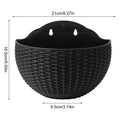 Wall Mounted Rattan Semicircle Hanging Planter Basket Wall Hanging Planter Babs Black