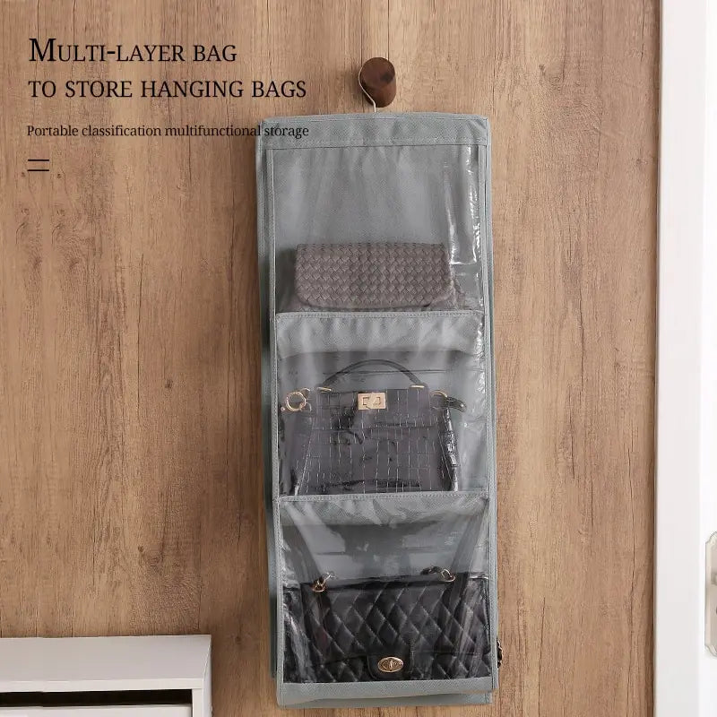 6-Pocket Hanging Handbag Organizer – Waterproof Closet Storage Closet Bag Organizer Babs