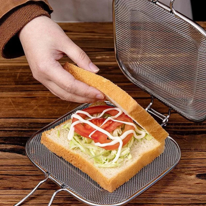 Stainless Steel Sandwich Grill Clip – Portable BBQ Bread Toaster BBQ Sandwich Grill Clip Babs