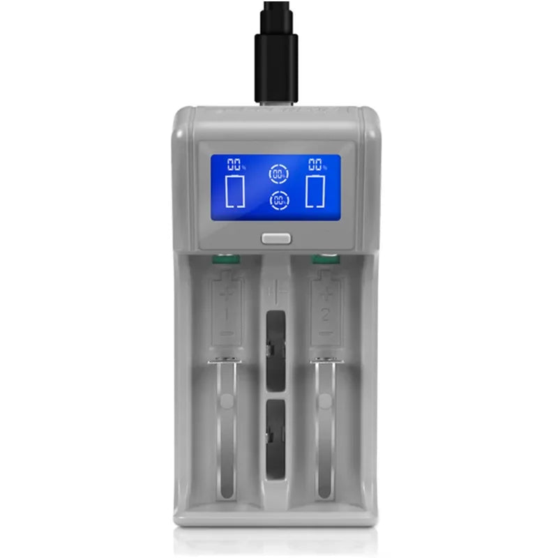 Alasicka Universal Battery Charger – USB, Multi-Type Cells Battery Charger Babs Dark Grey