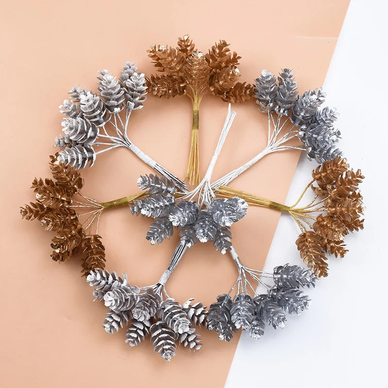 Artificial Pine Cone Branches Christmas & Wedding Decor 2/4pcs Artificial Decor Branch Babs