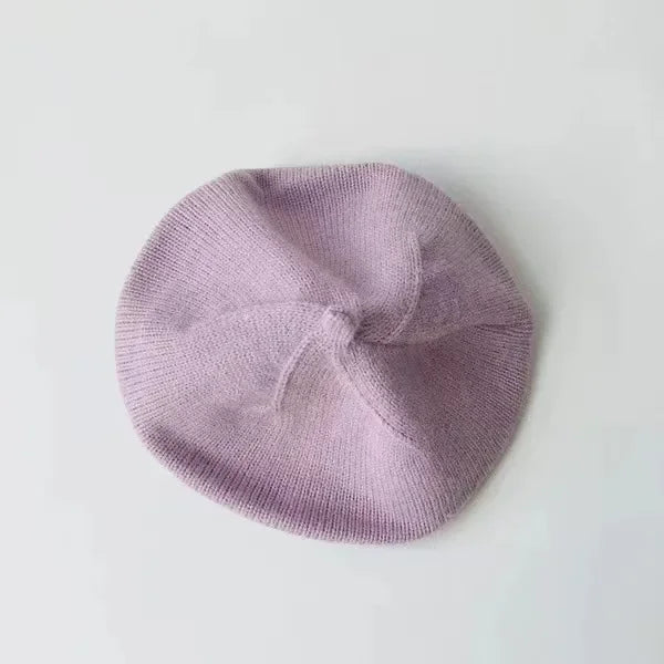 Kids Korean Candy Color Knitted Beret – Boys & Girls 1–3Y Kids Knitted Beret Babs Purple 5PCS