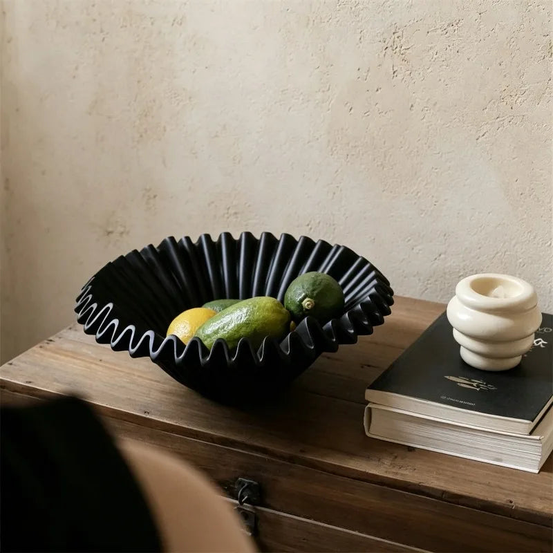 Lotus Leaf Ceramic Fruit Bowl – Vintage Elegant Table Decor Decorative Ceramic Bowl Babs