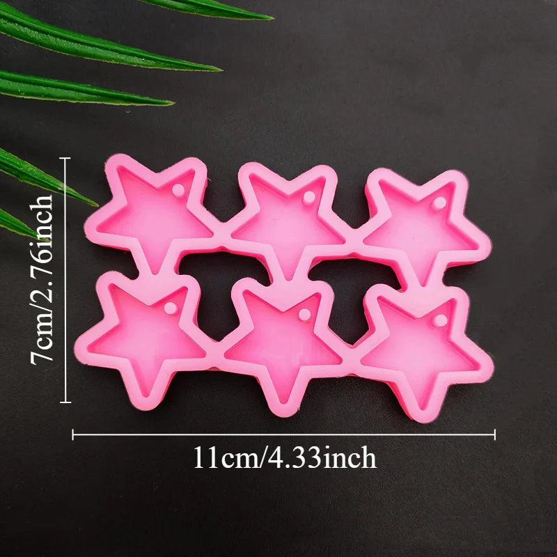 6-Star DIY Silicone Earring Mold for Resin & Epoxy Casting Resin Jewelry Mold Babs