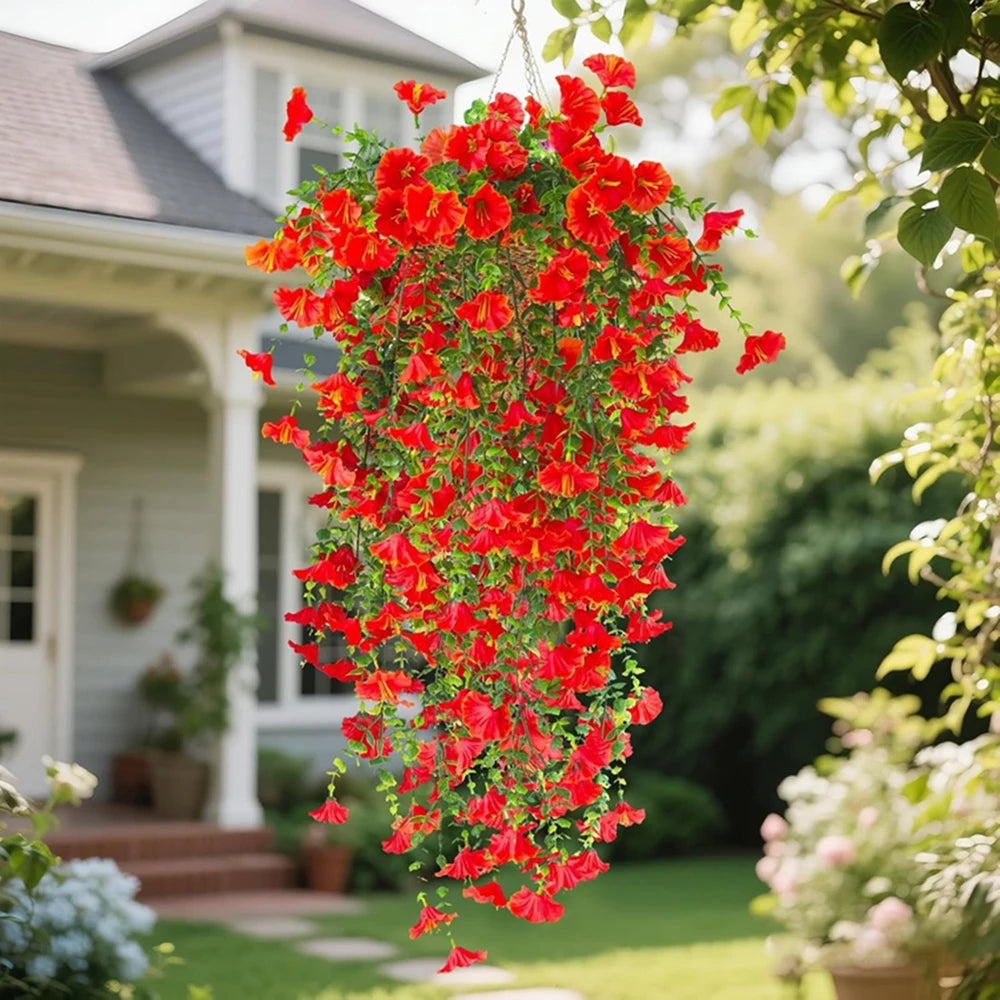 Artificial Morning Glory Flower Vine – Wedding & Home Decor Artificial Flower Vine Babs