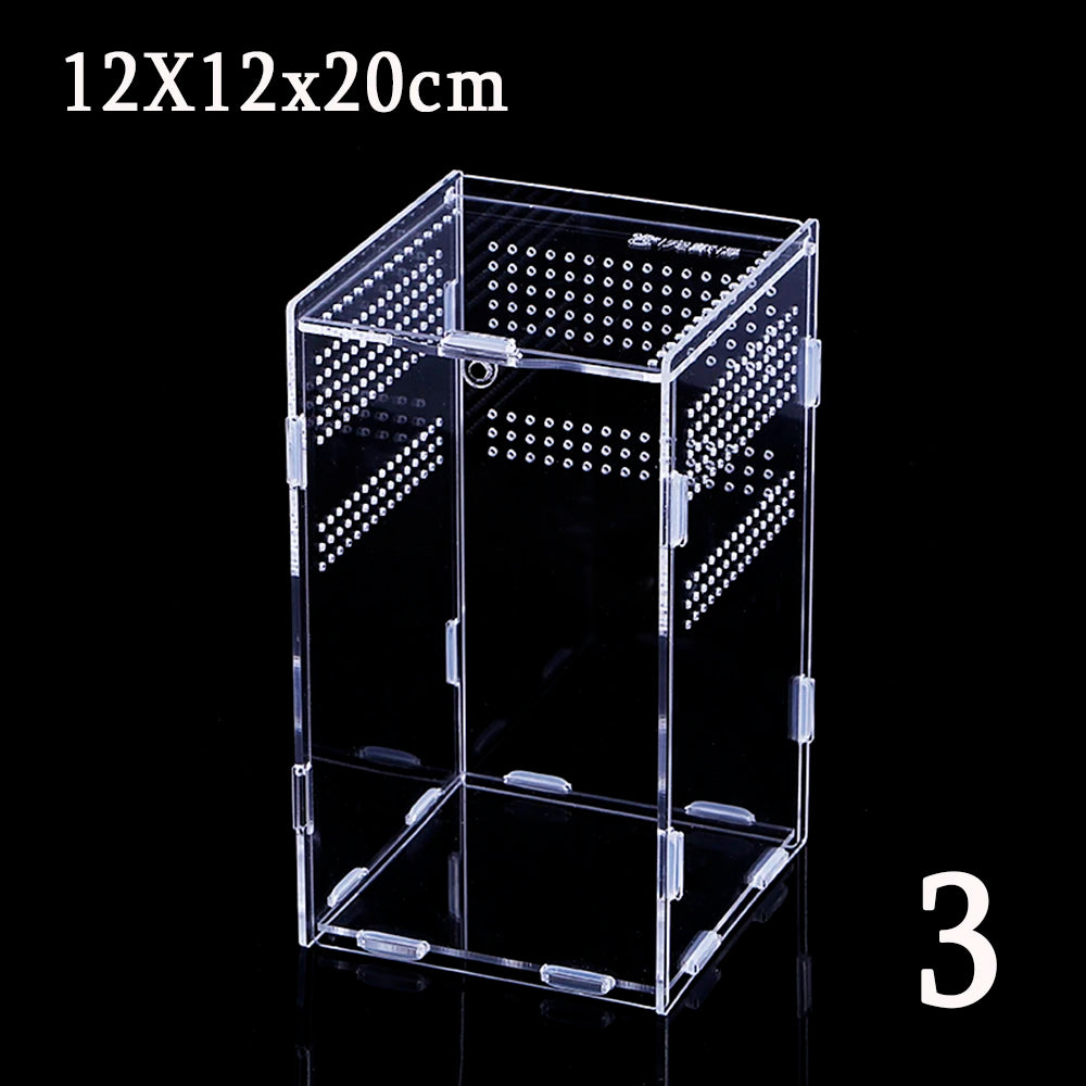 Acrylic Reptile Breeding Box – Snake, Lizard & Insect Terrarium Reptile Breeding Box Babs 12X12x20cm