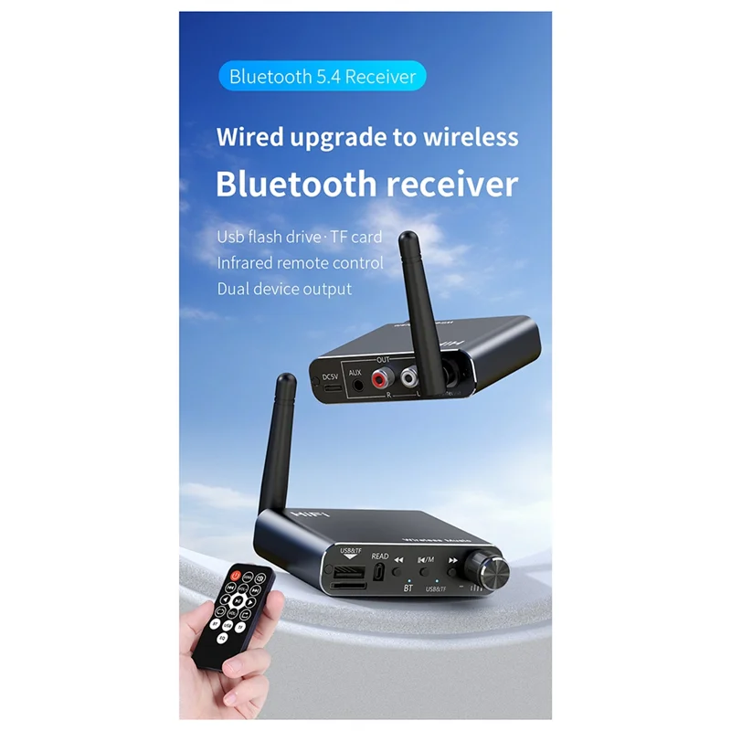 Bluetooth 5.4 Audio Transmitter Receiver – DSP HIFI Stereo AUX RCA USB Bluetooth Audio Adapter Babs