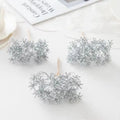 Artificial Bonsai Flowers 2/4pcs – Wedding & Home Décor Ornaments Artificial Flower Decor Babs Silver 4pcs