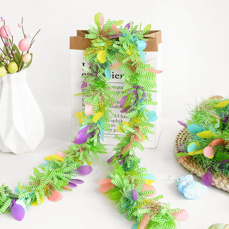 2M Easter Colorful Hanging Garland DIY Wreath Spring Decor Easter Garland Decoration Babs B