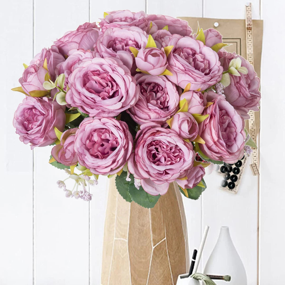 Artificial Silk White Peony Stems – Wedding & Home Décor Artificial Silk Flowers Babs