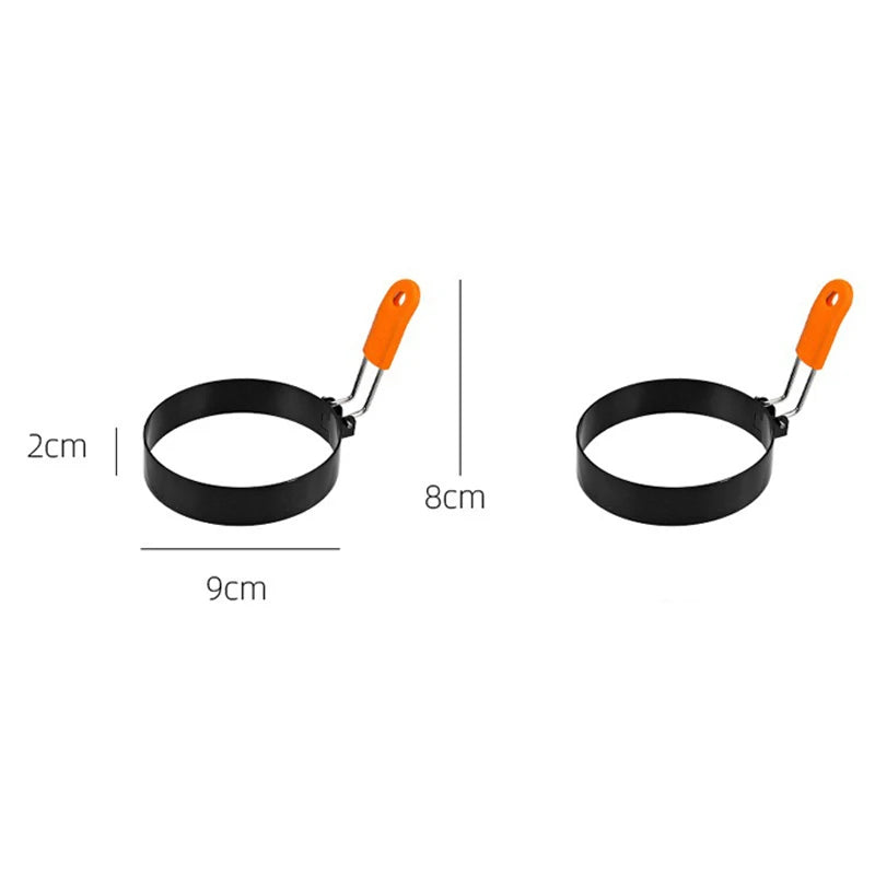 Stainless Steel Fried Egg Ring with Silicone Handle | Non-Stick Egg Ring Mold Babs 2pcs-9cm