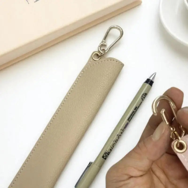 Leather Pen Sleeve Pencil Holder Case | Kawaii Pen Protector Leather Pen Case Babs