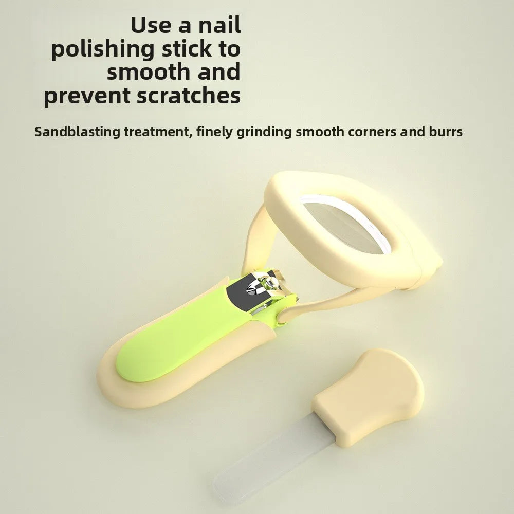 LED Baby Nail Clipper with Magnifier & Splash-Proof Guard Baby Nail Clipper Babs