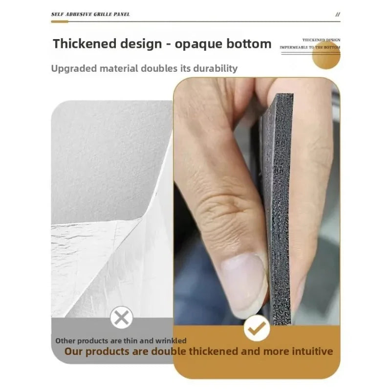 3D Grille Peel & Stick Wallpaper 40cm×3M | Waterproof Wall Sticker Peel & Stick Wallpaper Babs