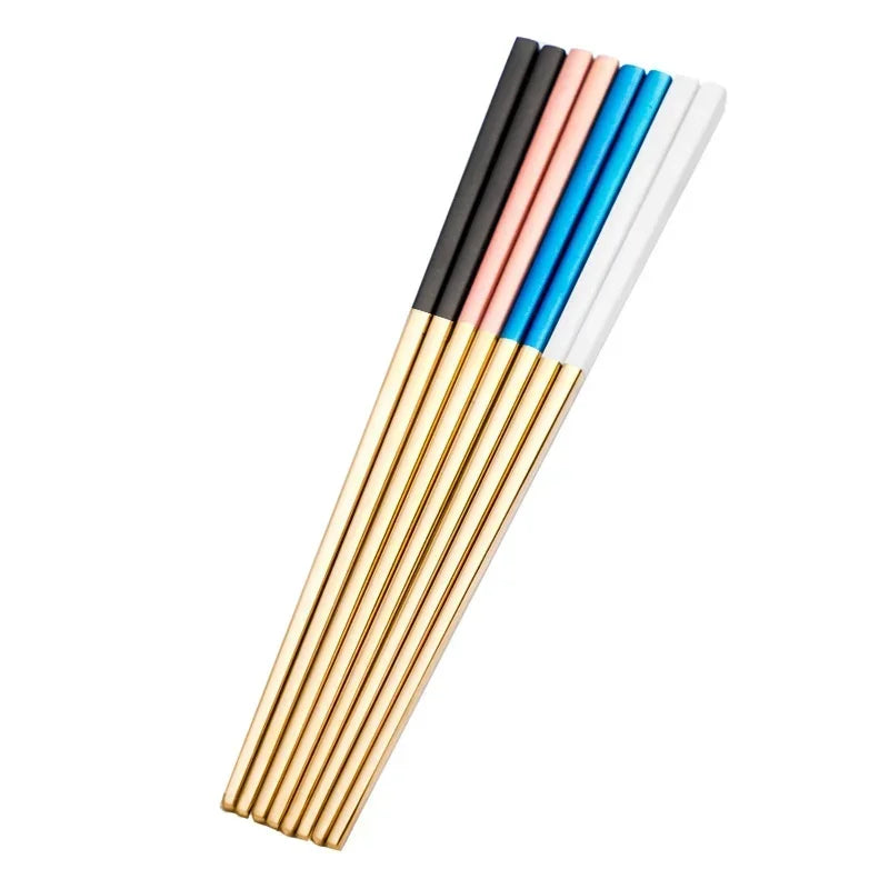 304 Stainless Steel Square Chopsticks – Gold, Rose & Colorful Stainless Steel Chopsticks Babs