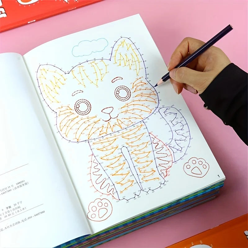 Connect-the-Dots Book – 44 Patterns, 3 Difficulty Levels Activity Drawing Book Babs