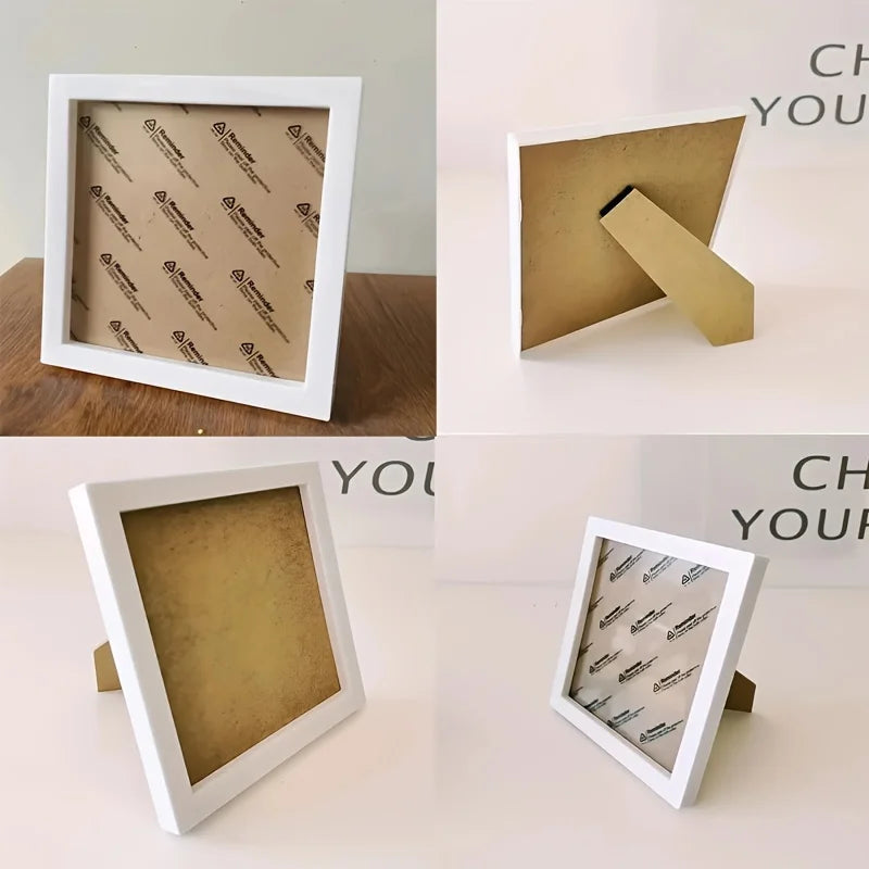 White Photo Frame 15x15 & 15x20cm | Square Display Stand Picture Frame Babs