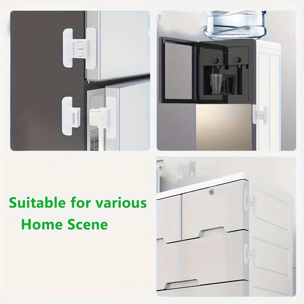 4-Pack No-Drill Refrigerator Door Safety Lock – Double Buckle Fridge Safety Lock Babs