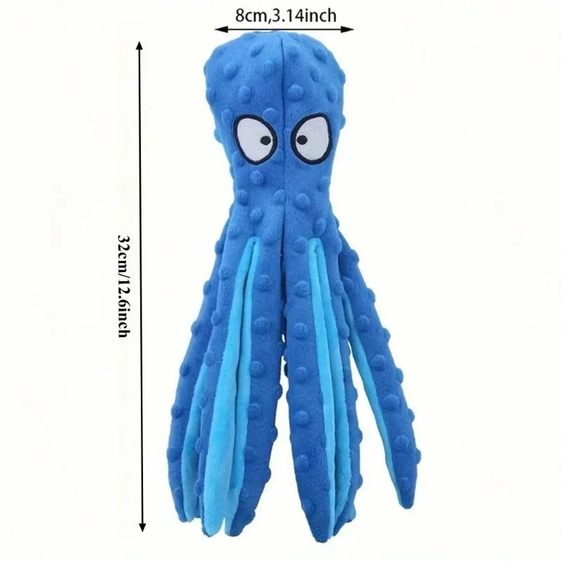 Interactive Squeaky Octopus Dog Toy – Plush Chew & Teething Interactive Dog Toy Babs