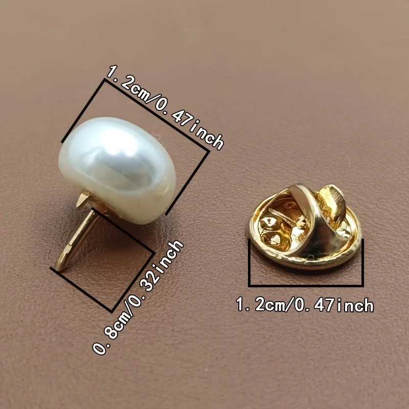 10pcs Pearl Butterfly No-Sew Anti-Glare Button Clips for Women Decorative Button Clips Babs
