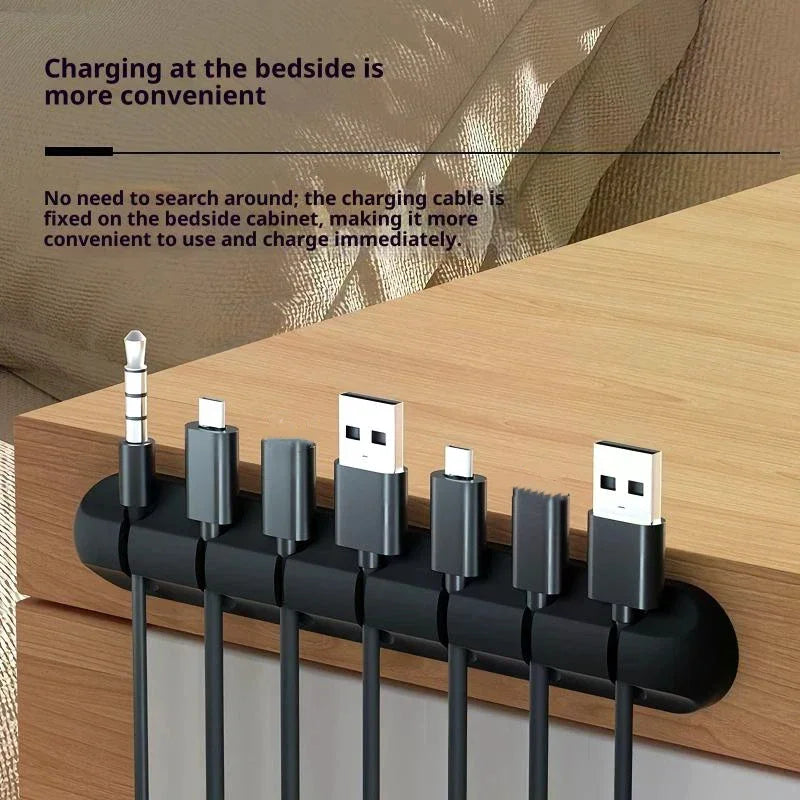 Self-Adhesive Cable Organizer Clips – 5-Slot USB Wire Manager Cable Management Clips Babs