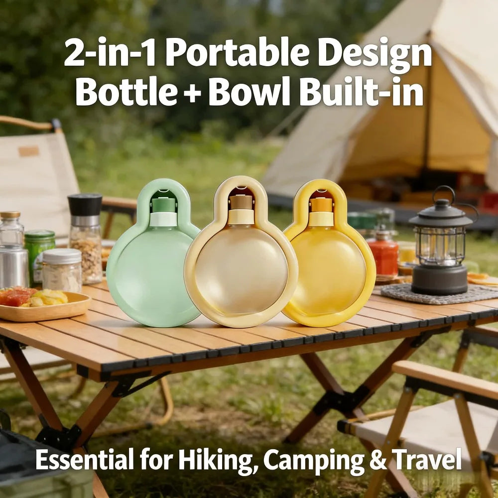 500ml Portable Pet Water Bottle with Built-in Bowl – BPA Free Pet Travel Water Bottle Babs