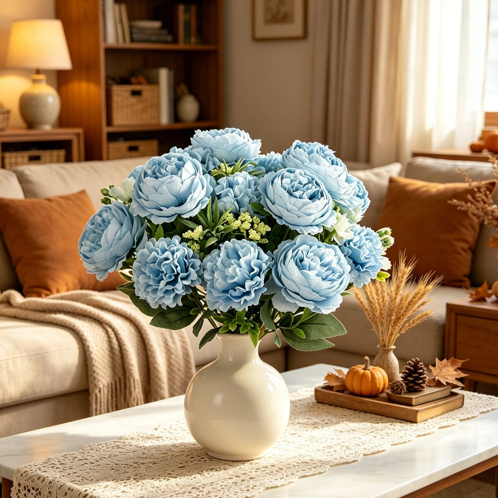 Silk Artificial Peony & Chrysanthemum Bouquet | Wedding Décor Artificial Flower Bouquet Babs