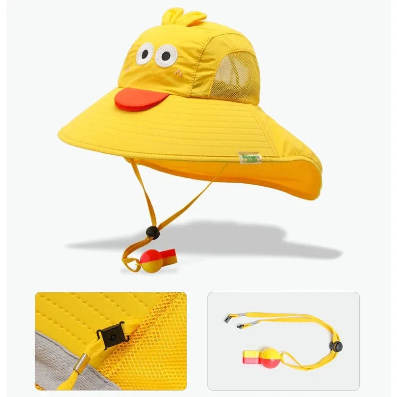 Kids UPF 50+ Sun Hat Wide Brim & Neck Flap – Beach Cap Kids Sun Hat Babs