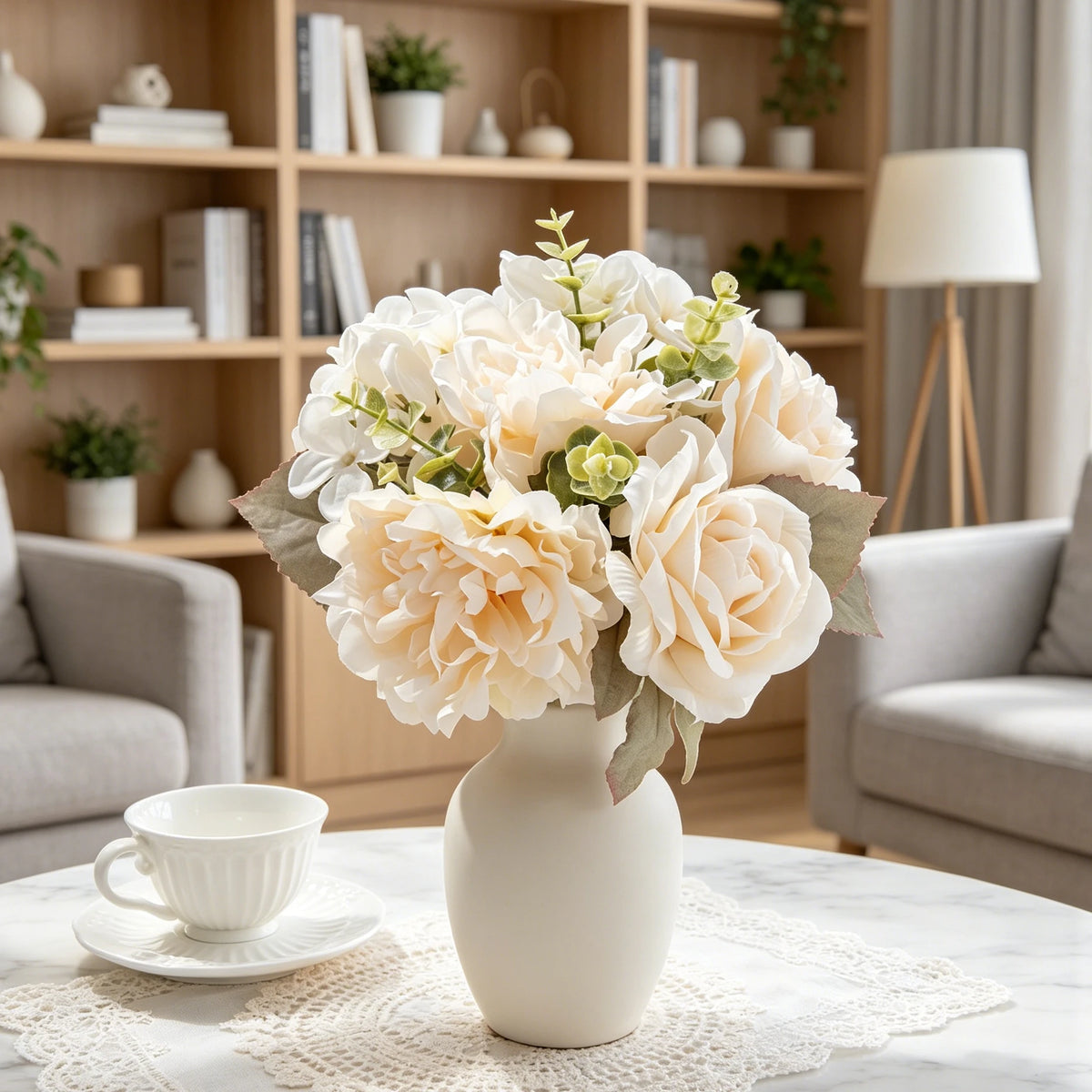 Silk Rose Peony Bridal Bouquet – Artificial Wedding Flowers Artificial Flower Bouquet Babs
