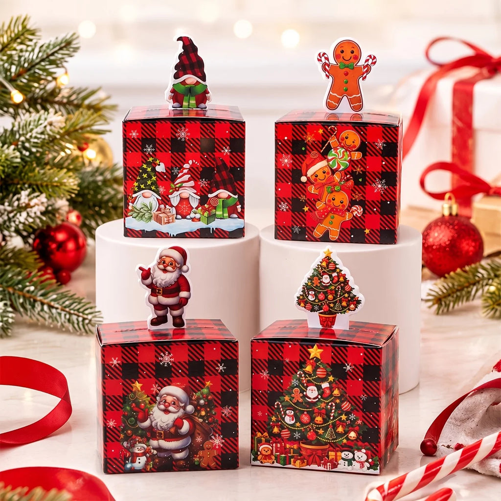 24pcs Gingerbread Man 3D Kraft Paper Christmas Candy Gift Boxes Holiday Gift Boxes Babs